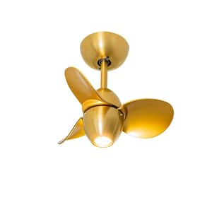 15.7 in. Indoor Small Gold Quiet DC Motor Ceiling Fan, Ceiling Fan with Remote for Bedroom with Integrated LED