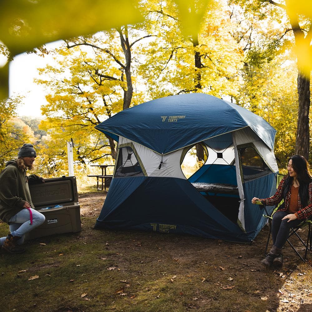 Deep Blue Four Season Dome Camping Tent with Carry Bag