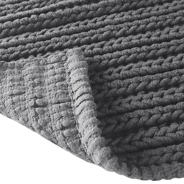 Vsmile 20 in. W. x 30 in. 100% Gray Cotton Chenille Chain