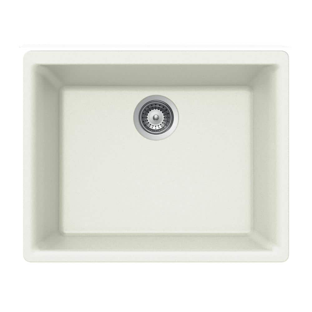 HOUZER Quartztone Undermount Granite Composite 24 In 1 Hole Single   Cloud Houzer Undermount Kitchen Sinks G 100u Cloud 64 1000 