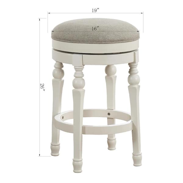 White Backless Swivel Counter Stool, Backless Swivel Counter Height Bar Stools