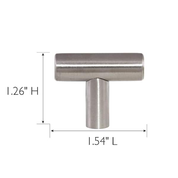 1.54 in. Stainless Steel Cabinet T-Pull Knob Value Pack (10-Pack) 1.54 in. Stainless Steel Cabinet T-Pull Knob Value Pack (10-Pack)