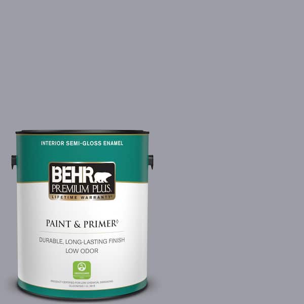 BEHR PREMIUM PLUS 1 gal. #BNC-09 Heather Gray Semi-Gloss Enamel Low Odor Interior Paint & Primer