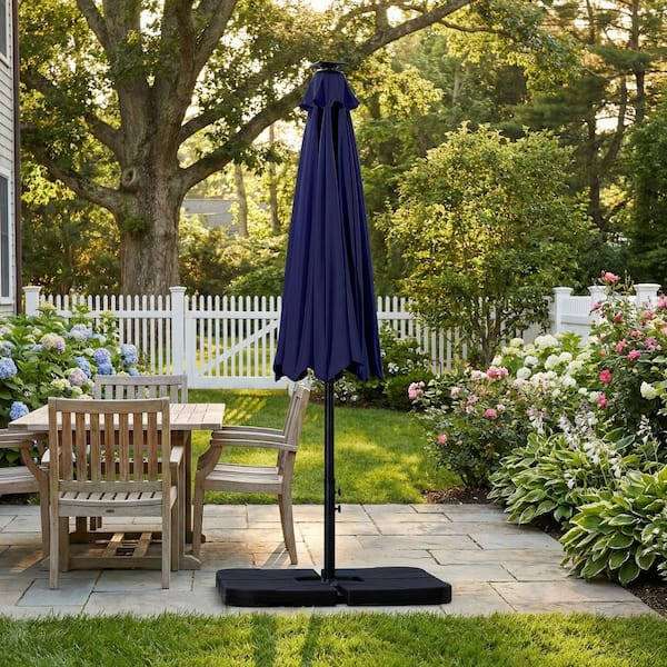 blue 10 ft patio umbrella Wind Resistant thickened fabric and a durable frame BLUU 10 FT Patio Offset