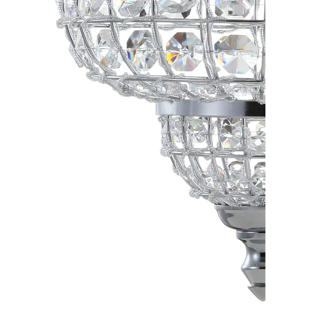Juliette 19.5" Chrome and Crystal Modern LED Pendant Light