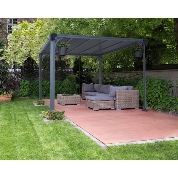 Milano 10 ft. x 10 ft. Gray/Gray Outdoor Gazebo