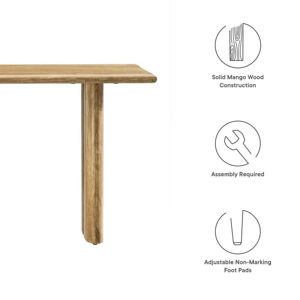 Amistad 46" Oak Mango Wood Dining Bench with Adjustable Foot Pads