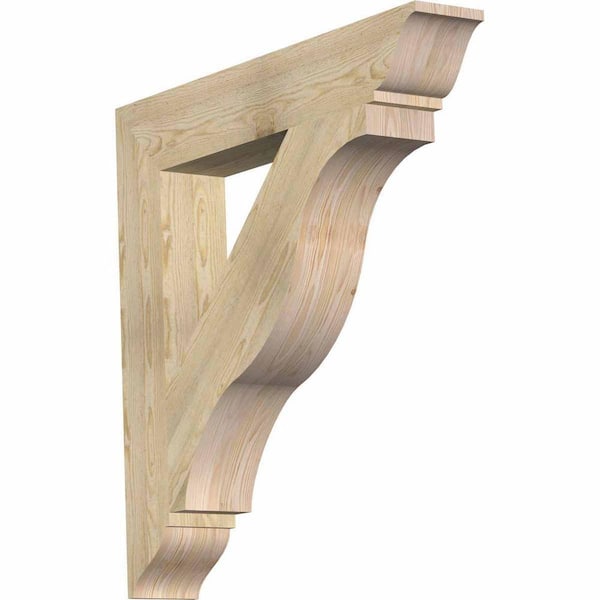 Ekena Millwork 6 in. x 38 in. x 38 in. Douglas Fir Funston Traditional Rough Sawn Bracket
