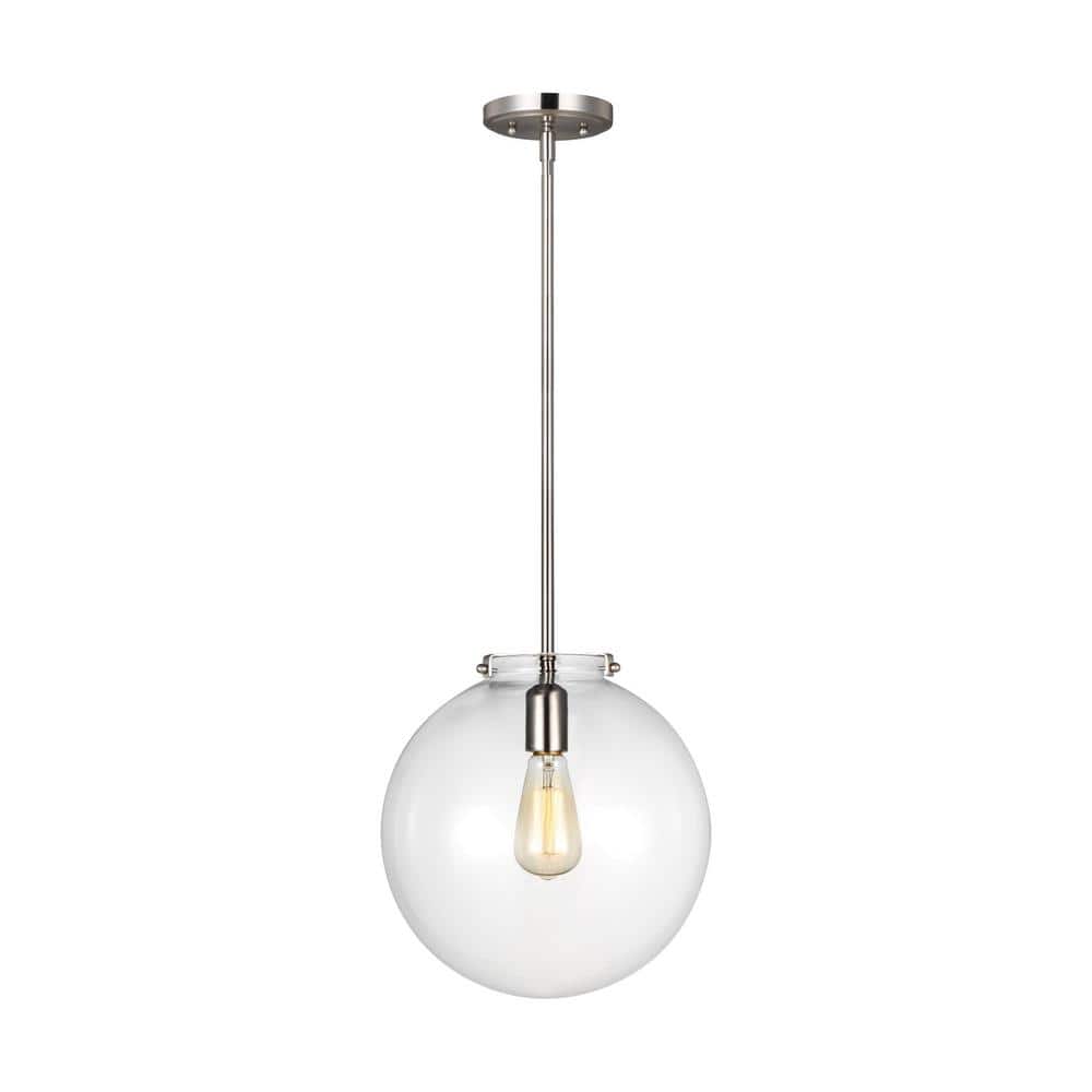 Kate 1-Light Brushed Nickel Sphere Pendant with Clear Glass Shade price history on PriceWatchPro