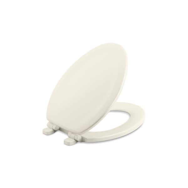 KOHLER Stonewood Quiet-Close Elongated Closed Front Toilet Seat in Biscuit