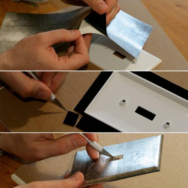 Fasade 12 in. x 6 in. Brushed Nickel Outlet Cover (2-Pack)