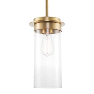 Vivienne 60-Watt 1-Light Warm Brass Modern Pendant Light, No Bulb Included