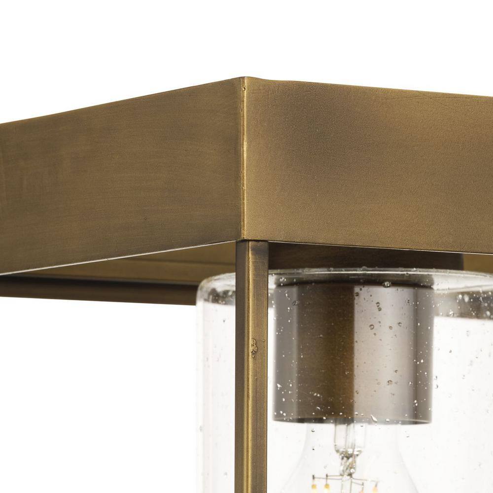 Burgess Aged Bronze 44'' Modern Farmhouse Island Light with Seeded Glass