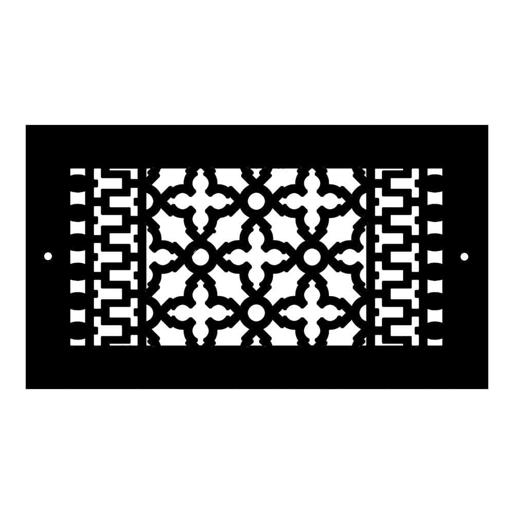 Scroll Series 6 in. x 12 in. Cast Iron Grille Black with Mounting Holes price history on PriceWatchPro