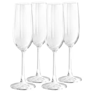 4-Piece 7.3 oz. Flute Glass Set in Clear