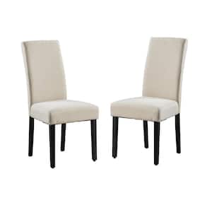Savona Tan Upholstery Contemporary Dining Accent Chair Set of 2