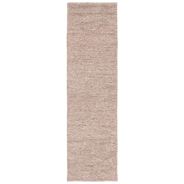 Natura 2 ft. x 14 ft. Brown Solid Runner Rug