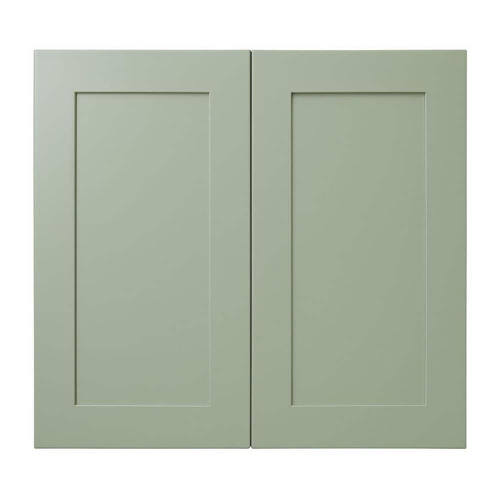 Shaker Assembled 39 in. x 18 in. x 24 in. Wall Cabinet with 2 Door in Jade Green price history on PriceWatchPro