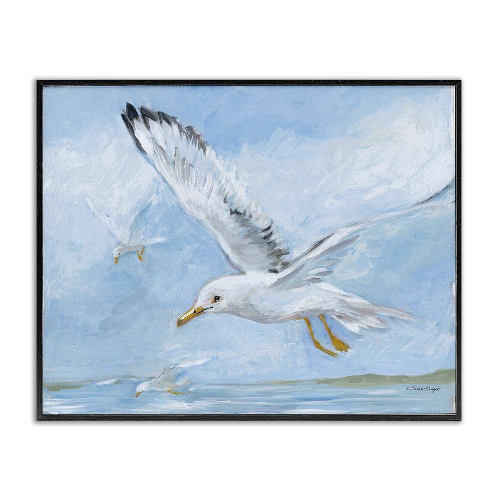 Scenic Seagulls Flying by Susan Winget 1 Piece Black Framed Animal Giclee Art Print 24 in. x 30 in. price history on PriceWatchPro