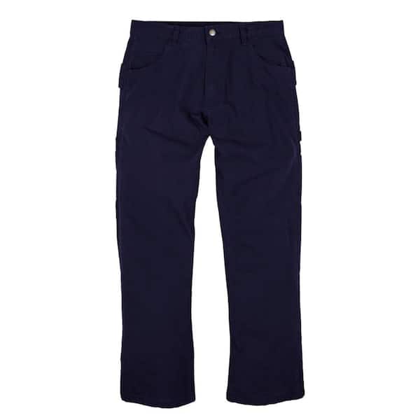 Berne Men's 40 in. x 36 in. Navy 100% Cotton Washed Duck Carpenter Pants