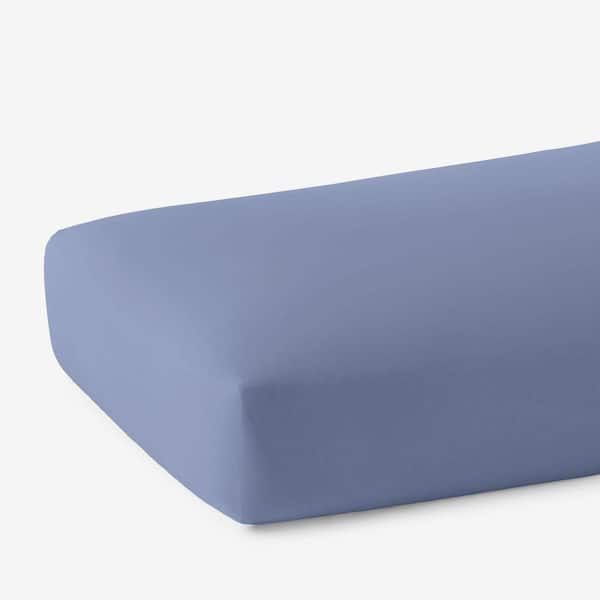 Company Cotton Garment Wash Percale Denim Blue Queen Fitted Sheet