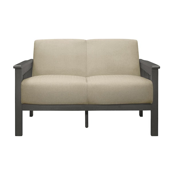 Lazzara Copley 49.5 in. W Light Brown Textured Fabric Loveseat