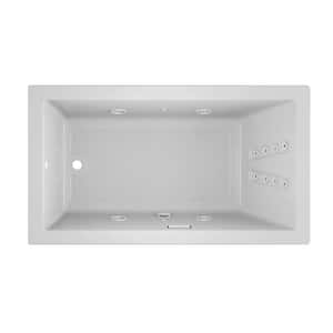 Solna 66 in. x 36 in. Rectangular Whirlpool Bathtub with Left Drain in White