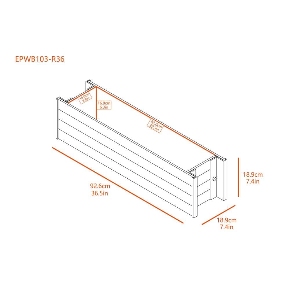 Beige 36" Composite Outdoor Window Box Planter