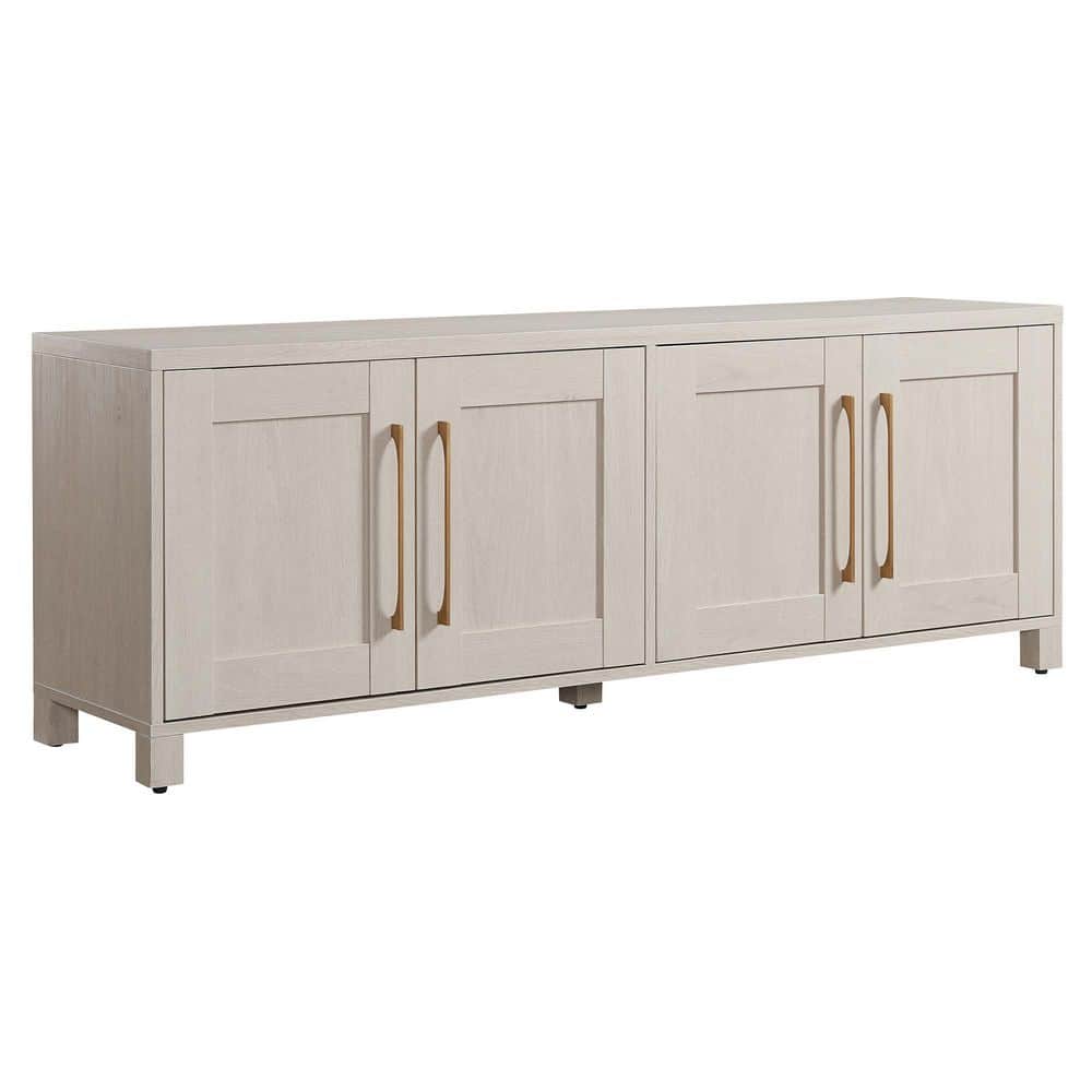 Alder White Rectangular TV Stand with Cabinets