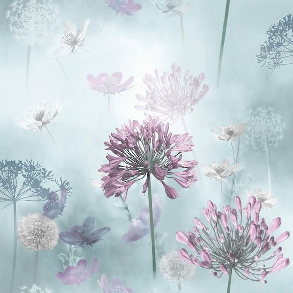 Lucille Light Blue Spring Meadow Wallpaper