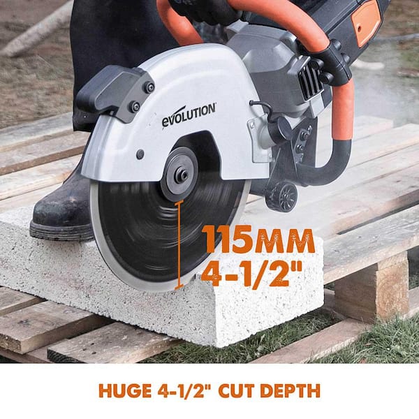 VEVOR Electric Concrete Saw, 16 in, 3200 W 15 A Motor Circular Saw Cutter with Max. 6 in Adjustable Cutting Depth, Wet Disk Saw Cutter Includes
