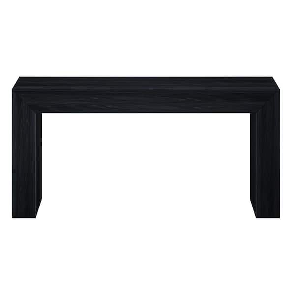 PLANK+BEAM Grande 66 in. Black Wirebrush Rectangle Wood Console