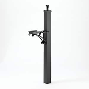 Deluxe Mailbox Post and Brackets in Black
