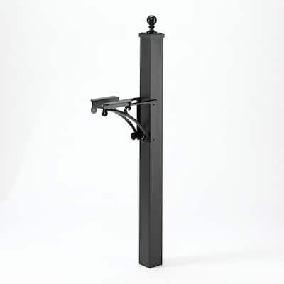 Black Aluminum Mailbox Posts Stands Mailboxes The Home Depot