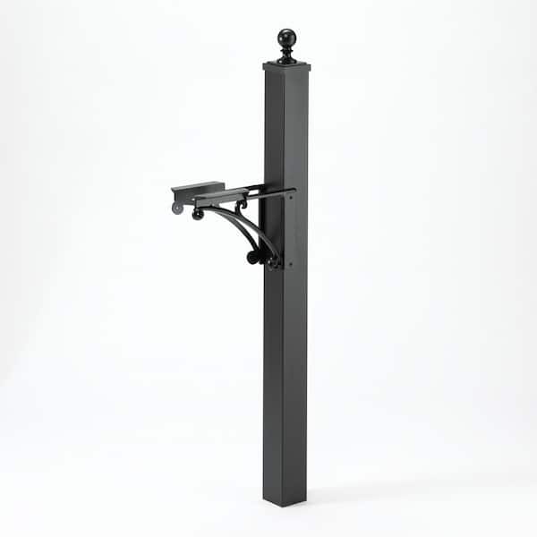Whitehall Products Deluxe Mailbox Post and Brackets in Black