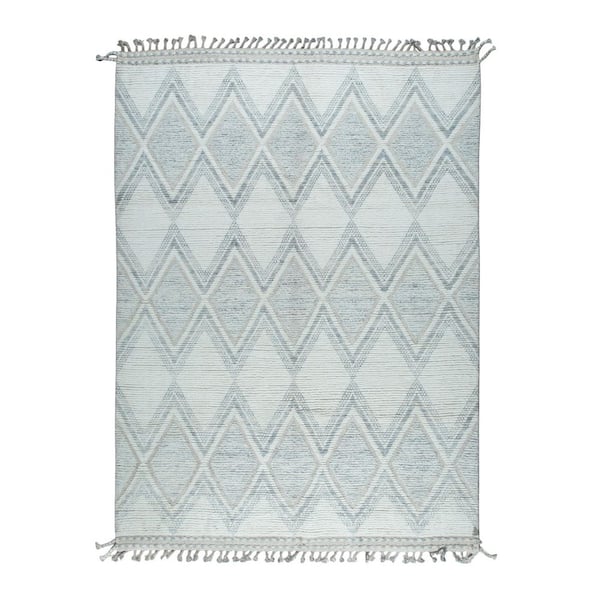 Beige Hand-Knotted Wool Contemporary Marrakech Handspun, Stylish and Durable Rug for Living, 6 ft. x 9 ft. Area Rug