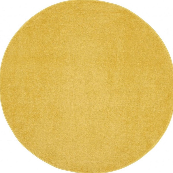 Yellow 6 ft. x 6 ft. Woven Polypropylene Indoor/Outdoor Area Rug