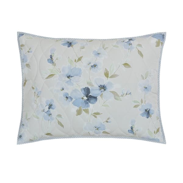 Unbranded Cecile Blue Cotton Standard Quilted Sham