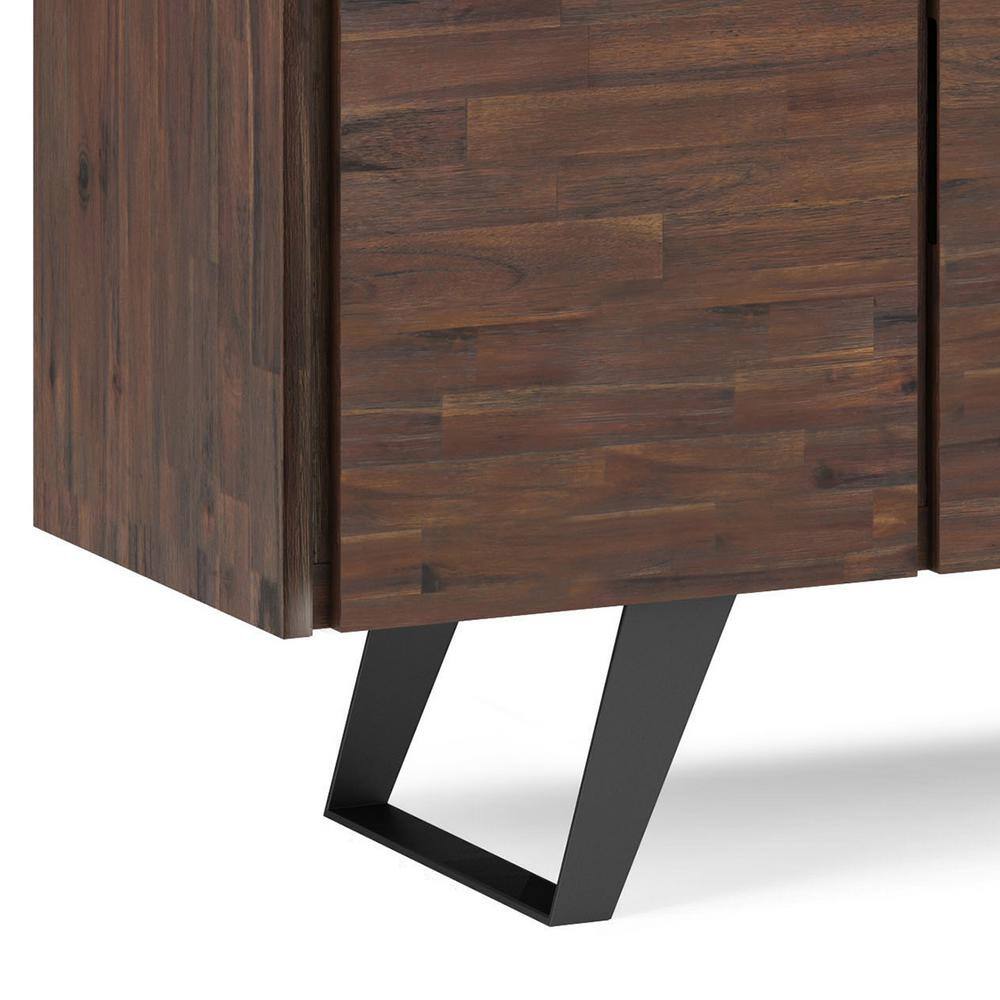 Lowry 66'' Distressed Charcoal Solid Acacia & Metal Sideboard