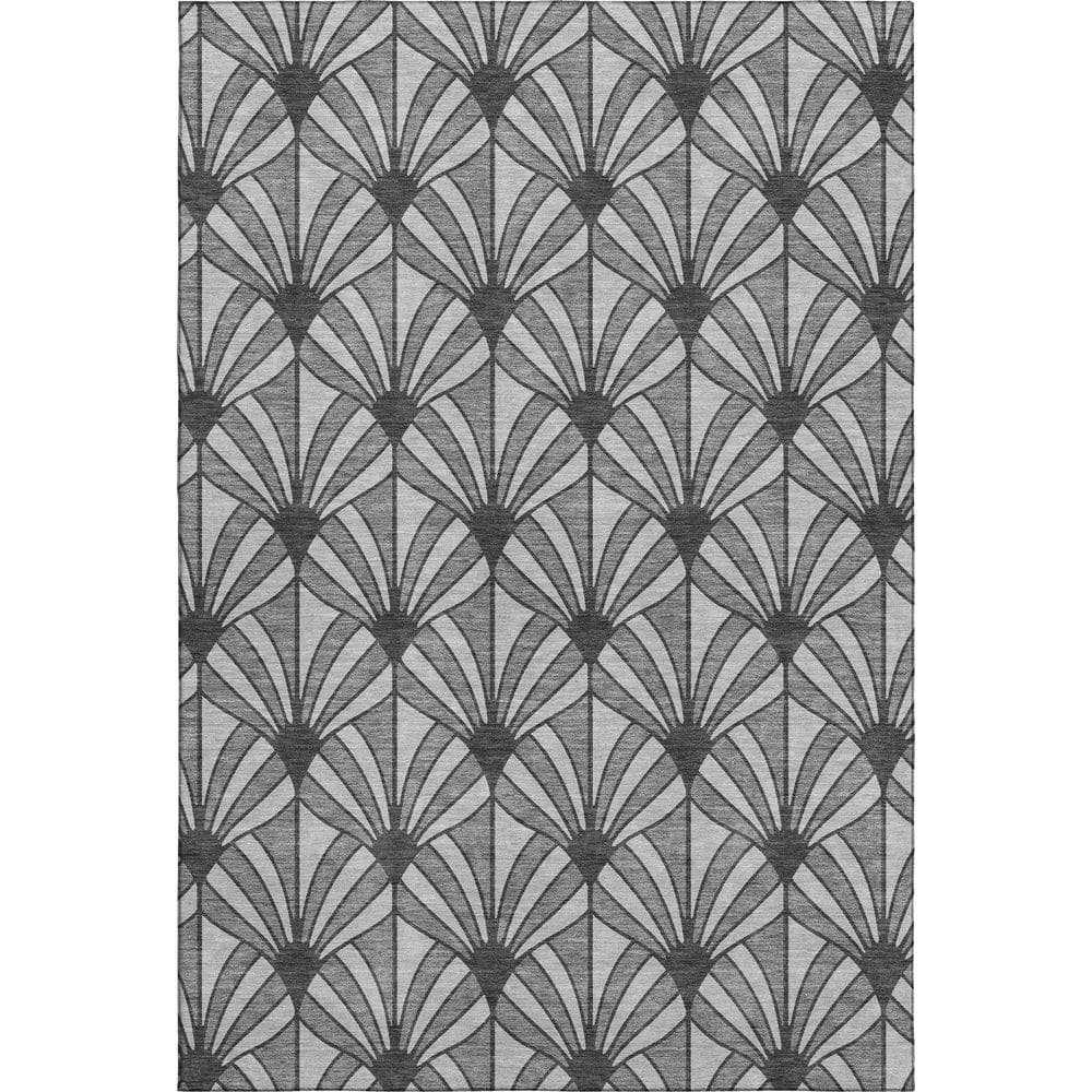 Mayfield Premium Machine Washable Abstract AMF2426 Gray 9 ft. x 12 ft. Area Rug price history on PriceWatchPro