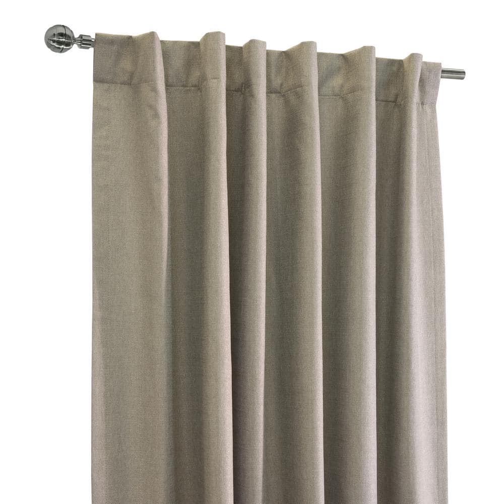 Oatmeal Blackout Polyester Pleated Curtain Panel 52x84