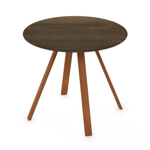 Redang Walnut 4Leg Round Wood Outdoor Dining Table with Smart Top