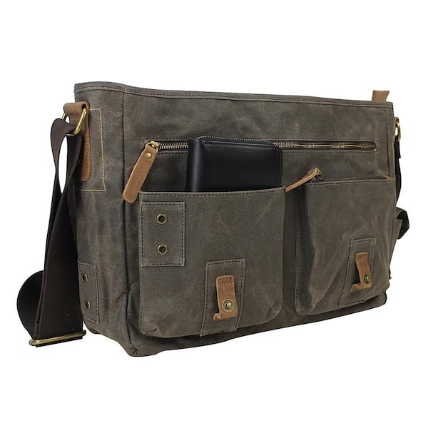 Laptop Bag Waxed Canvas Messenger Bag Crossbody Bags Men 