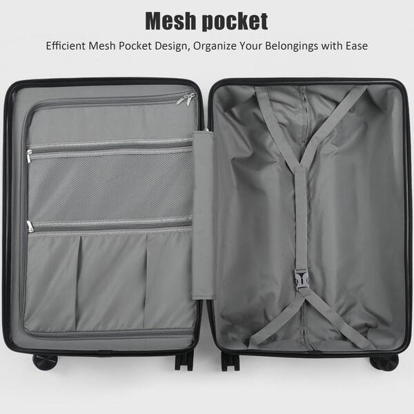 Norganic 3点セット HONGGE 3-Piece Navy Luggage Sets Hard Shell Luggage Sets with