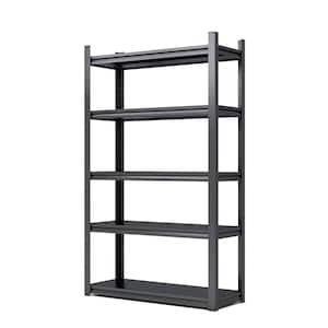 5-Tier Adjustable Metal Shelving Heavy-Duty Storage Rack 2000 lbs. Kitchen Garage Storage 47 in. x 24 in. x 72 in. Black