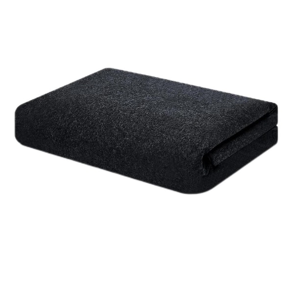 Angel Sar 6 ft. x 8.2 ft. Black Waterproof Outdoor Storage Shed Floor Mat with Non Slip Backing