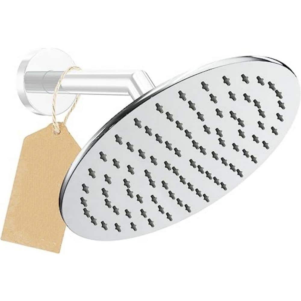 High Flow Shower Head 1-Spray Patterns with 2.5 GPM 8 in. Wall Mount Rain F