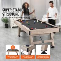 SKYSHALO Billiards Table, 7 ft. Pool Table, Adjust Legs Stable Billiards Table, Pool Table Set Includes Balls, Cues AXTTQZHZMRZB8PJQQV0-250304