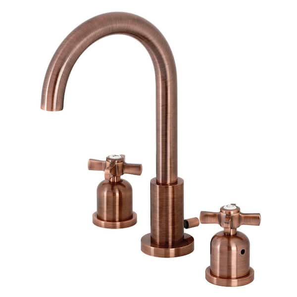 Kingston Brass Millennium 8 in. Widespread 2-Handle Bathroom Faucet in Antique Copper