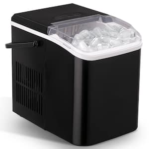 9 in. 26.5 lb. Portable Ice Maker Countertop Bullet Ice Making Machine in Black